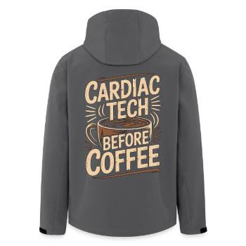 Cardiac Tech Before Coffee Echo Tech Coffee Lover - Recycelte Männer Softshell-Jacke von Stanley/Stella - Schwarz - Hinten - AI Model Male 185 light (185cm)