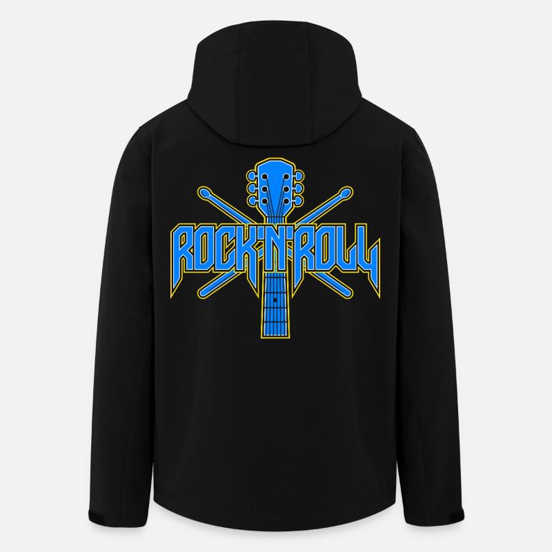 Rock & Roll Guitar Emblem - Men’s Recycled Softshell Jacket by Stanley/Stella - black