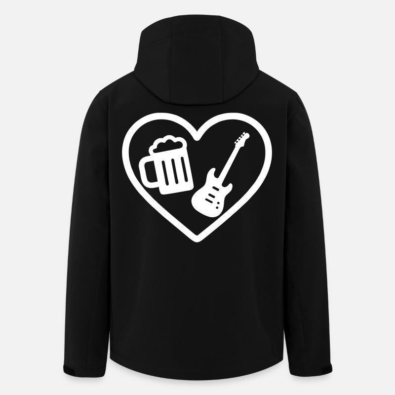 Bière Heart Rock - Veste softshell homme en polyester recyclé Stanley/Stella - noir
