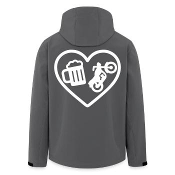 Heart Motorbike Bier - Recycelte Männer Softshell-Jacke von Stanley/Stella - Schwarz - Hinten - AI Model Male 185 light (185cm)