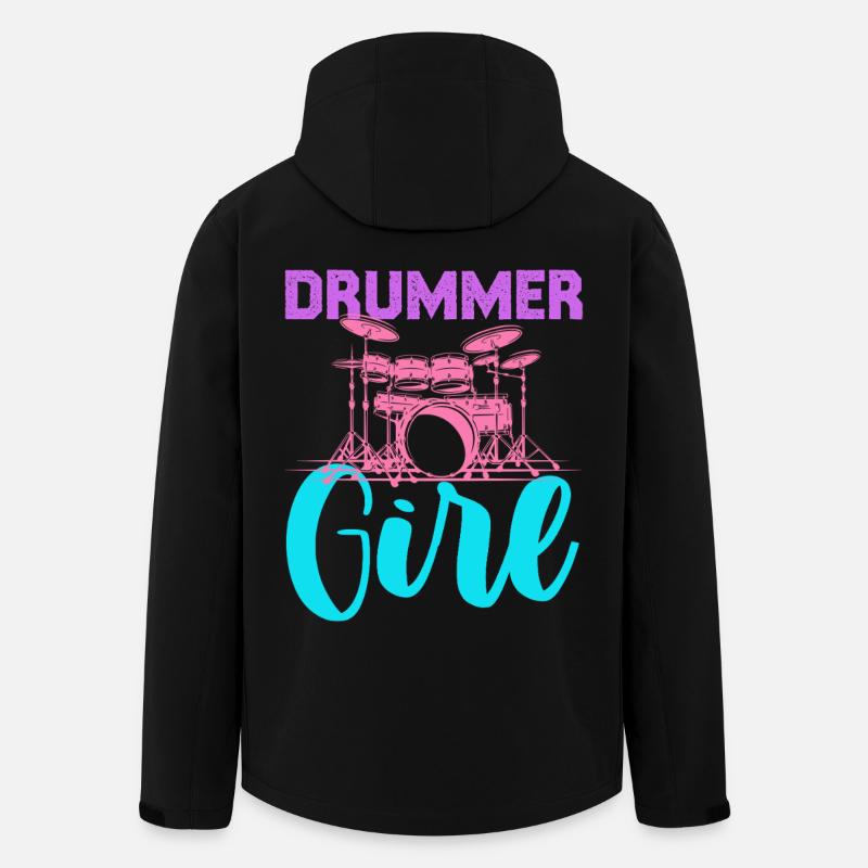 Drummer Girl Neon Pastel - Recycelte Männer Softshell-Jacke von Stanley/Stella - Schwarz