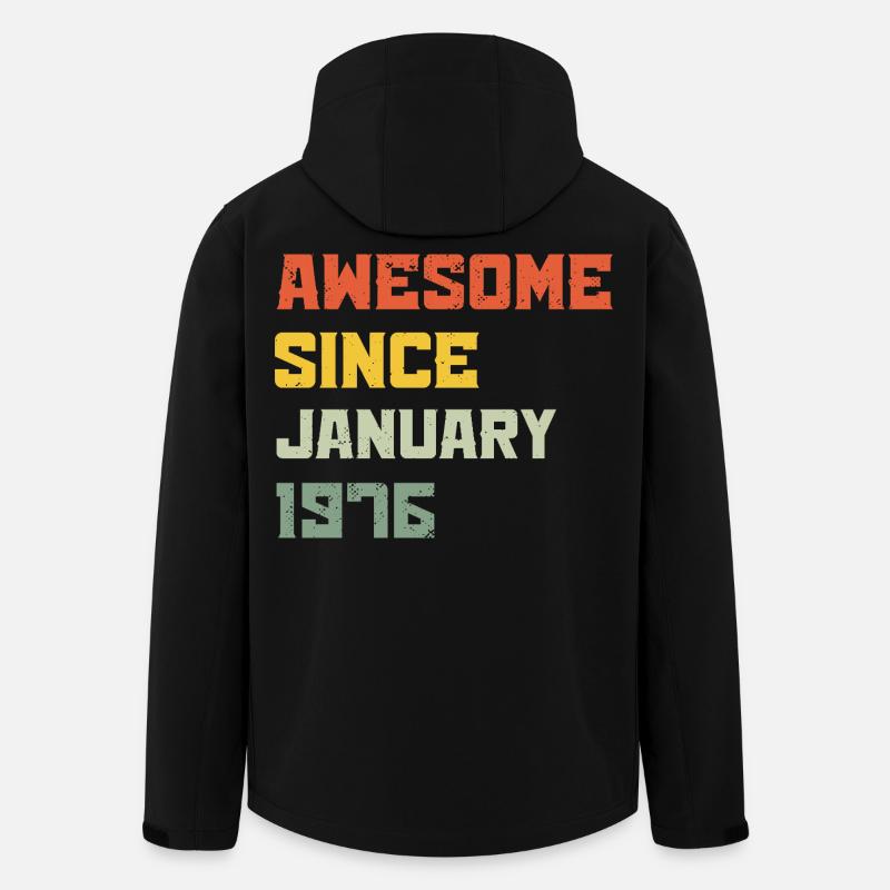 Génial Depuis Janvier 1976 Cadeau d'anniversaire - Veste softshell homme en polyester recyclé Stanley/Stella - noir