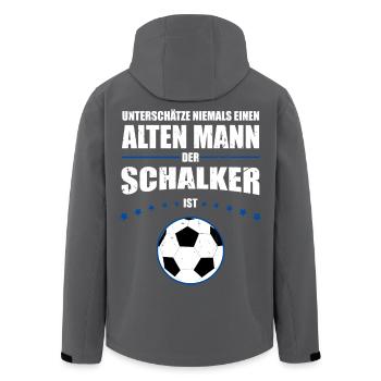 Alter Mann - Schalker Geschenk | Retro Vintage - Recycelte Männer Softshell-Jacke von Stanley/Stella - Schwarz - Hinten - AI Model Male 185 light (185cm)