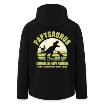 Papysaurus als normaler Opa-Humor - Recycelte Männer Softshell-Jacke von Stanley/Stella - Schwarz - Hinten - AI Model Male 185 light (185cm)