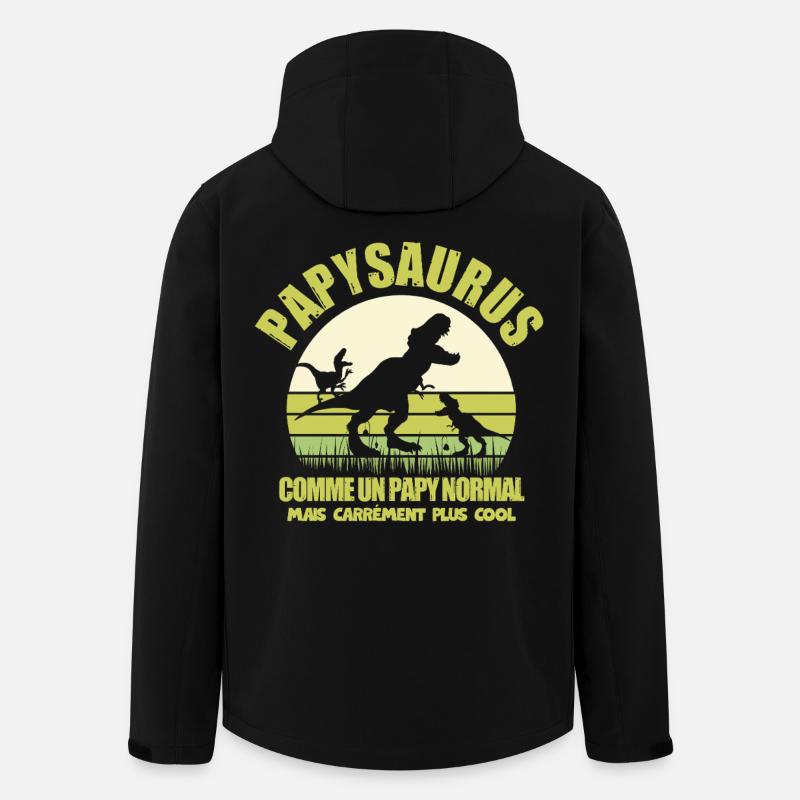 Papysaurus als normaler Opa-Humor - Recycelte Männer Softshell-Jacke von Stanley/Stella - Schwarz