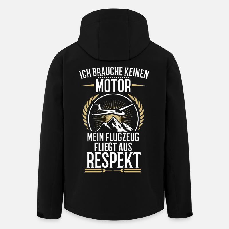 Ich Brauche Keinen Motor Segelflugzeug Thermik  - Recycelte Männer Softshell-Jacke von Stanley/Stella - Schwarz