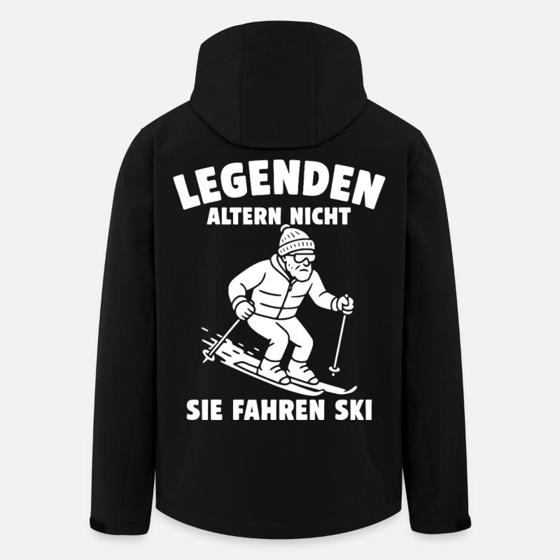 Legenden altern nicht – Sie fahren Ski - Recycelte Männer Softshell-Jacke von Stanley/Stella - Schwarz