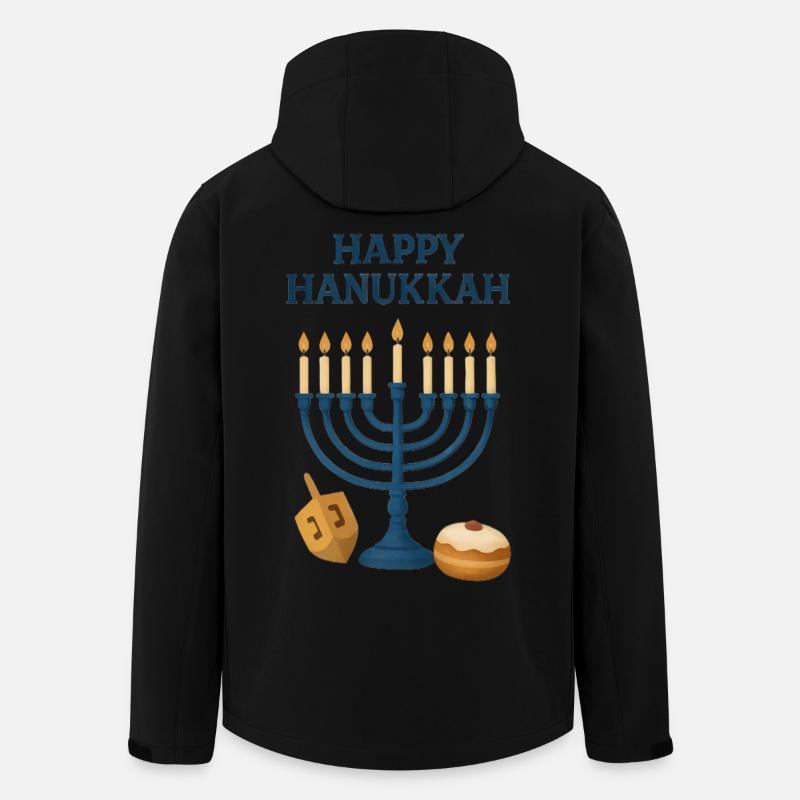 Happy Hanukkah Menora Festlicht - Recycelte Männer Softshell-Jacke von Stanley/Stella - Schwarz