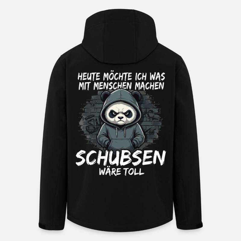 Grim Panda – Bousculade sarcastique - Veste softshell homme en polyester recyclé Stanley/Stella - noir