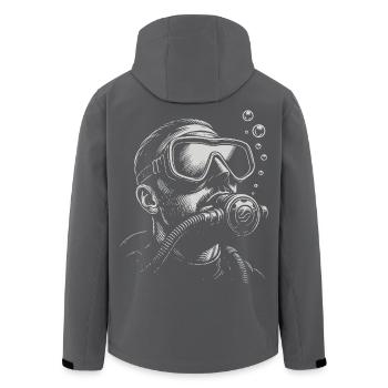 Scuba Diver Taucher  - Recycelte Männer Softshell-Jacke von Stanley/Stella - Schwarz - Hinten - AI Model Male 185 light (185cm)