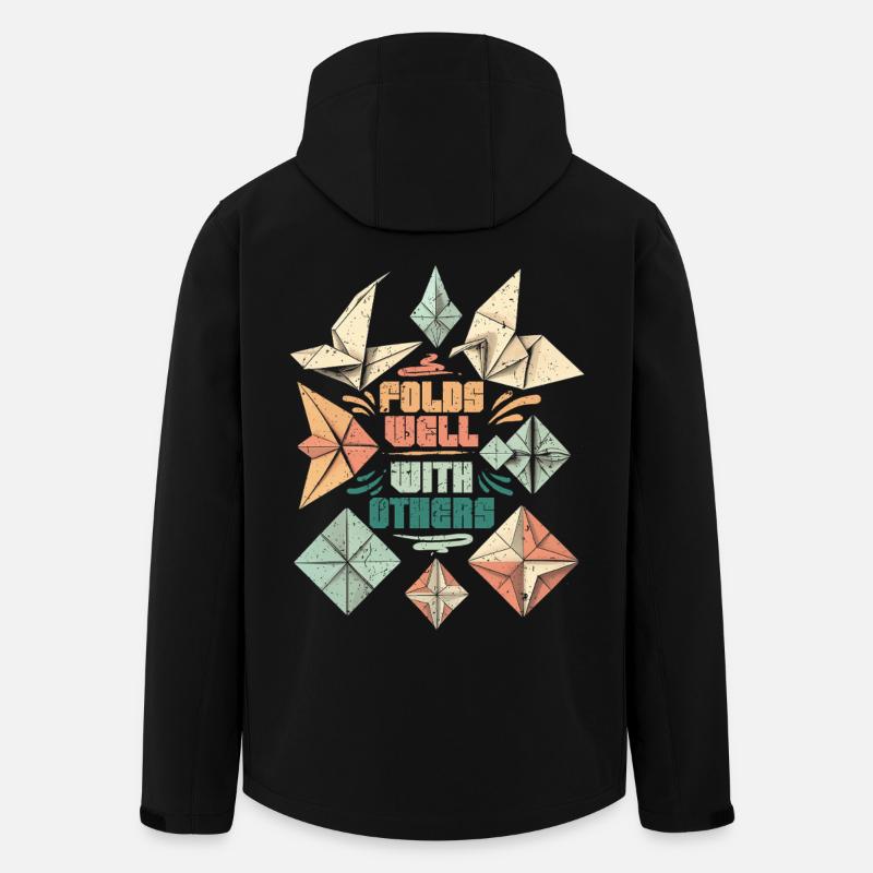 Origami Fold Well With Others - Recycelte Männer Softshell-Jacke von Stanley/Stella - Schwarz