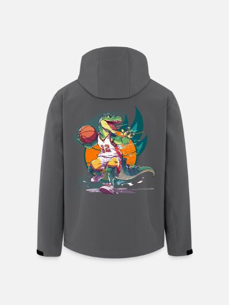 Basketball Dinosaur T-Rex Basketball Player - Men’s Recycled Softshell Jacket by Stanley/Stella - black