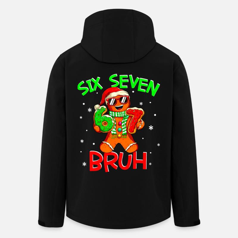 67 Christmas 6 7 Meme Gingerbread - Recycelte Männer Softshell-Jacke von Stanley/Stella - Schwarz