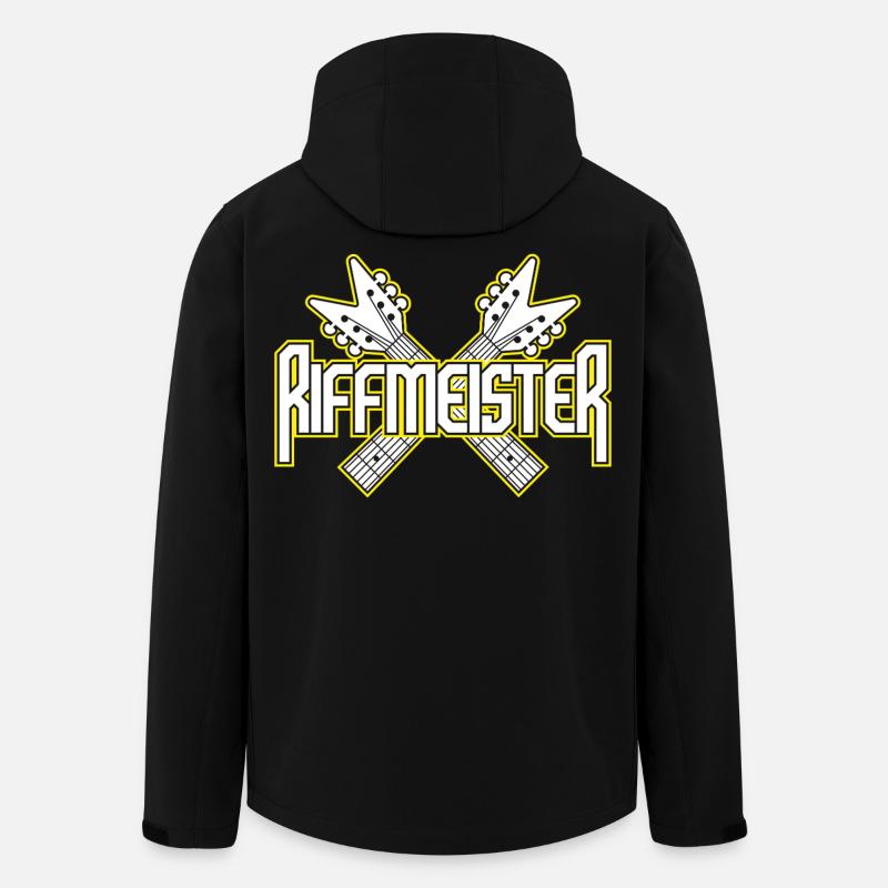 Riffmeister Crossed Guitars - Recycelte Männer Softshell-Jacke von Stanley/Stella - Schwarz