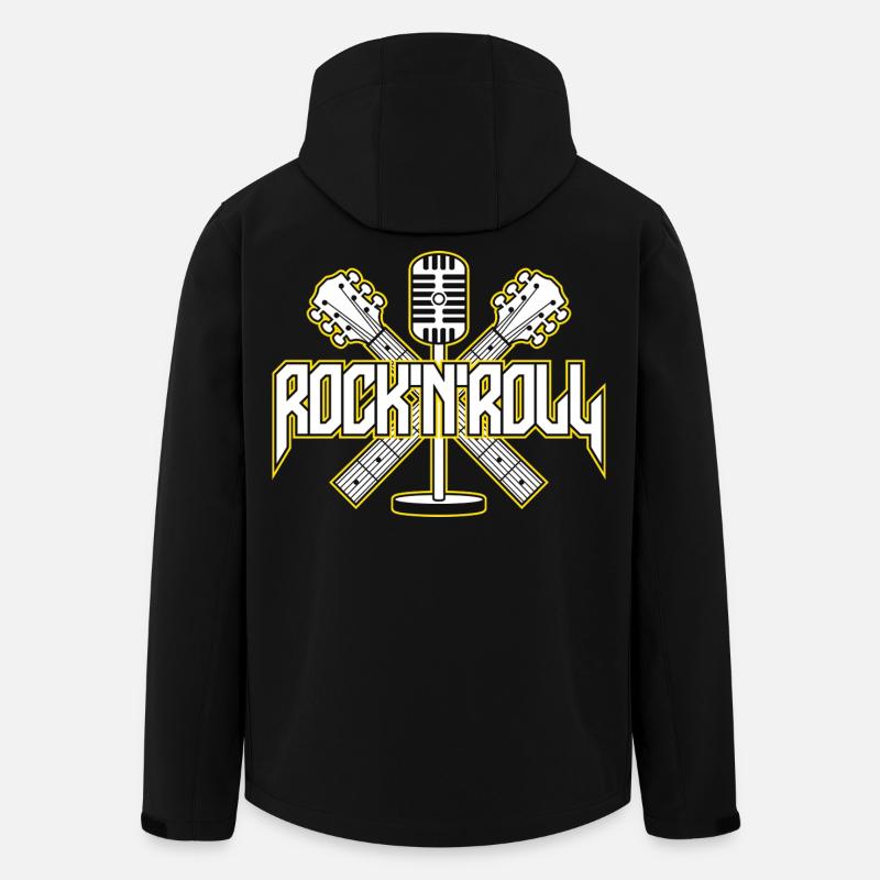 RocknRoll Crest avec guitares et micro - Veste softshell homme en polyester recyclé Stanley/Stella - noir