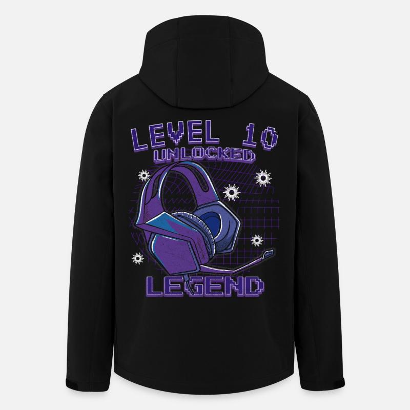 Level 10 Unlocked Legend - Men’s Recycled Softshell Jacket by Stanley/Stella - black