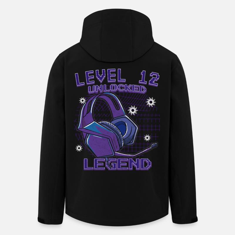 Level12 Unlocked Legende – Gaming Kopfhörer - Recycelte Männer Softshell-Jacke von Stanley/Stella - Schwarz