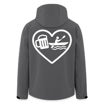 Heart Kayak Bier - Recycelte Männer Softshell-Jacke von Stanley/Stella - Schwarz - Hinten - AI Model Male 185 light (185cm)
