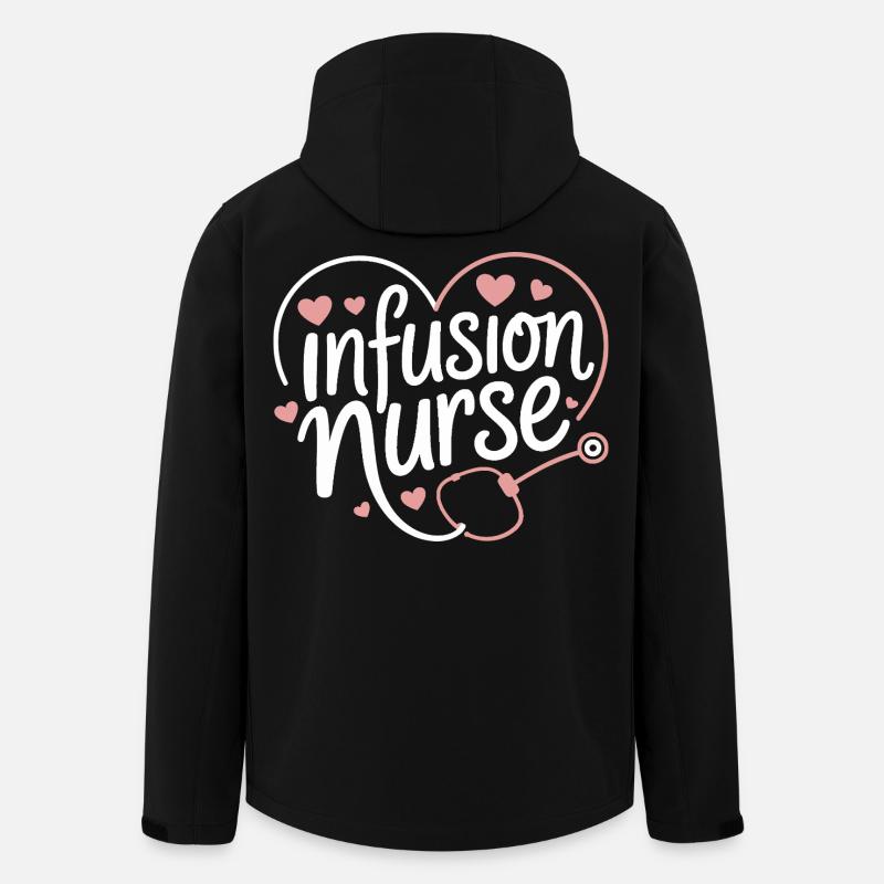 Conception du cœur pour infirmière d’infusion - Veste softshell homme en polyester recyclé Stanley/Stella - noir