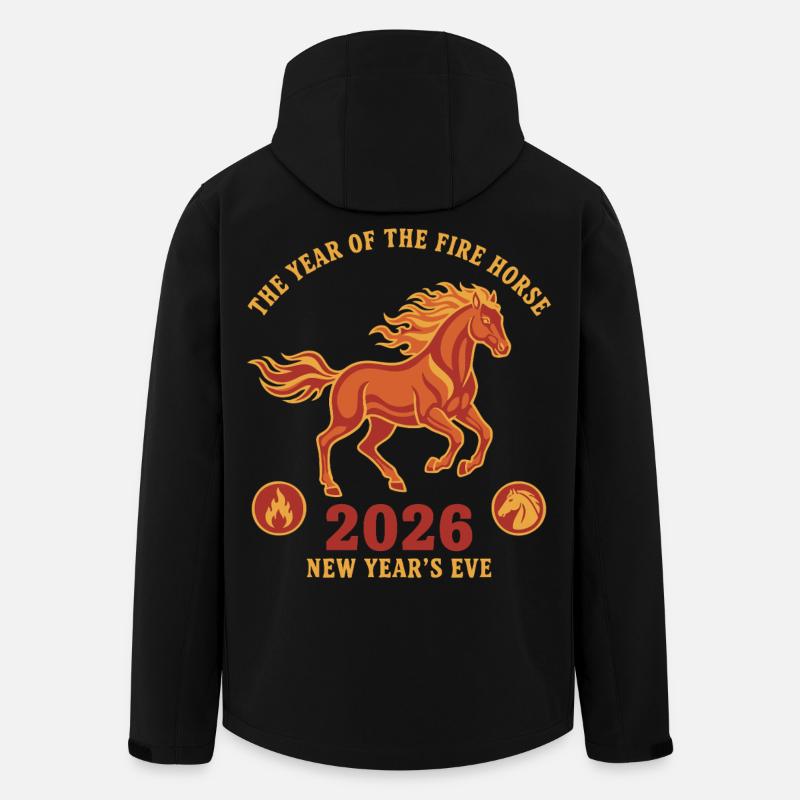 Das Jahr des Feuerpferdes Silvester 2026 - Recycelte Männer Softshell-Jacke von Stanley/Stella - Schwarz