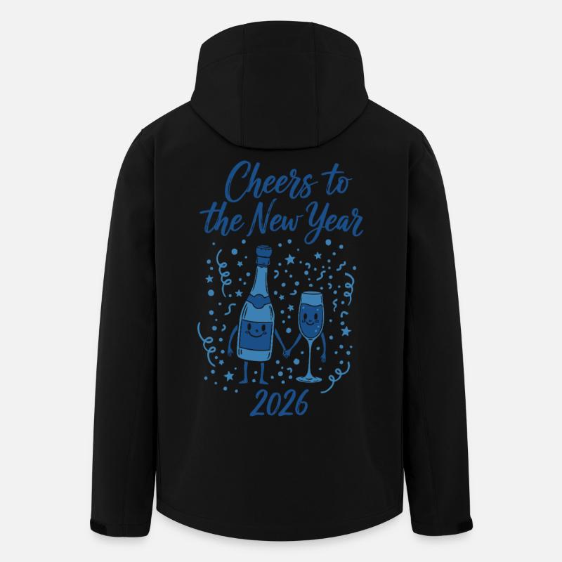 Prost auf die Neujahrsfeier 2026 - Recycelte Männer Softshell-Jacke von Stanley/Stella - Schwarz