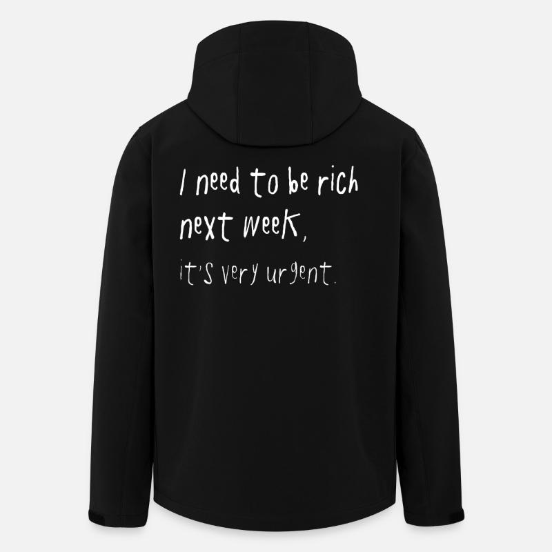 Need To Be Rich Urgent Gen Z Spruch - Recycelte Männer Softshell-Jacke von Stanley/Stella - Schwarz