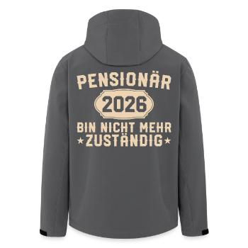 Pensionär 2026 Nicht mehr zuständig - Recycelte Männer Softshell-Jacke von Stanley/Stella - Schwarz - Hinten - AI Model Male 185 light (185cm)