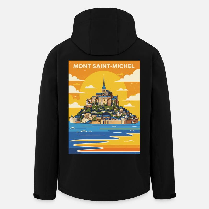 Mont Saint-Michel Plakat - Recycelte Männer Softshell-Jacke von Stanley/Stella - Schwarz