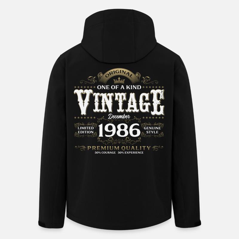39e anniversaire Millésime décembre 1986 - Veste softshell homme en polyester recyclé Stanley/Stella - noir