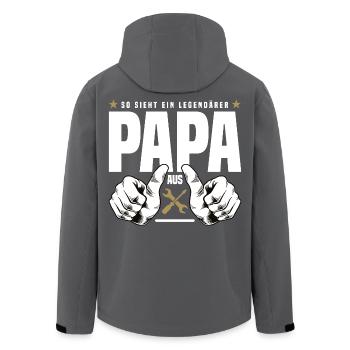Legendärer Papa - Recycelte Männer Softshell-Jacke von Stanley/Stella - Schwarz - Hinten - AI Model Male 185 light (185cm)