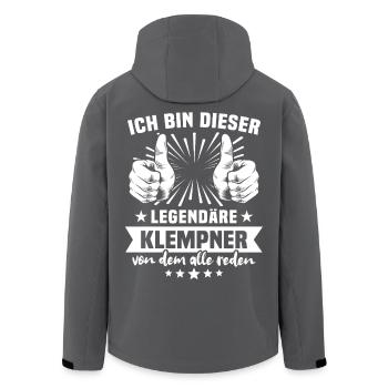 Klempner Legende - Recycelte Männer Softshell-Jacke von Stanley/Stella - Schwarz - Hinten - AI Model Male 185 light (185cm)