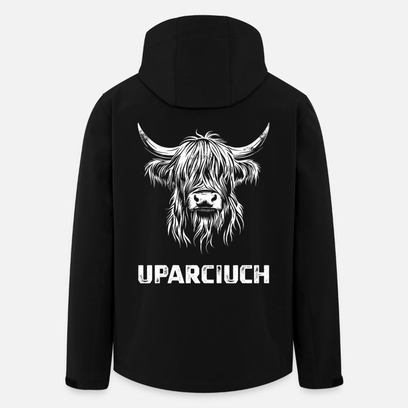 Uparciuch - Scottish Highland Cattle - Polish - Men’s Recycled Softshell Jacket by Stanley/Stella - black