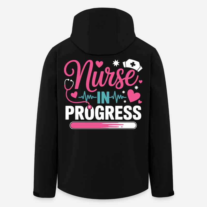 Nurse In Progress Pink Blue - Men’s Recycled Softshell Jacket by Stanley/Stella - black