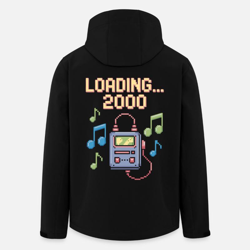 Retro Pixel Design – Loading 2000 - Men’s Recycled Softshell Jacket by Stanley/Stella - black