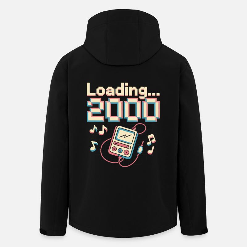 Y2K Pixel Design – Loading 2000 - Men’s Recycled Softshell Jacket by Stanley/Stella - black