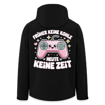 Retro Gamepad Spruchmotiv Gamer Design - Recycelte Männer Softshell-Jacke von Stanley/Stella - Schwarz - Hinten - AI Model Male 185 light (185cm)