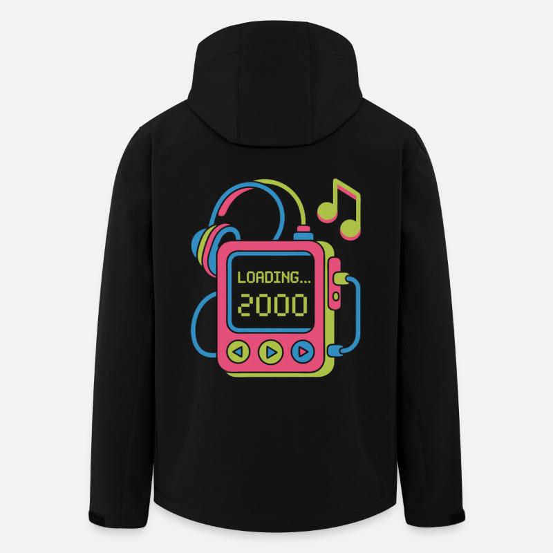 Retro MP3 Player 2000er Musikdesign bunt - Recycelte Männer Softshell-Jacke von Stanley/Stella - Schwarz