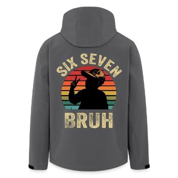 SixSeven Broth Silhouette rétro - Veste softshell homme en polyester recyclé Stanley/Stella - noir - Dos - AI Model Male 185 light (185cm)