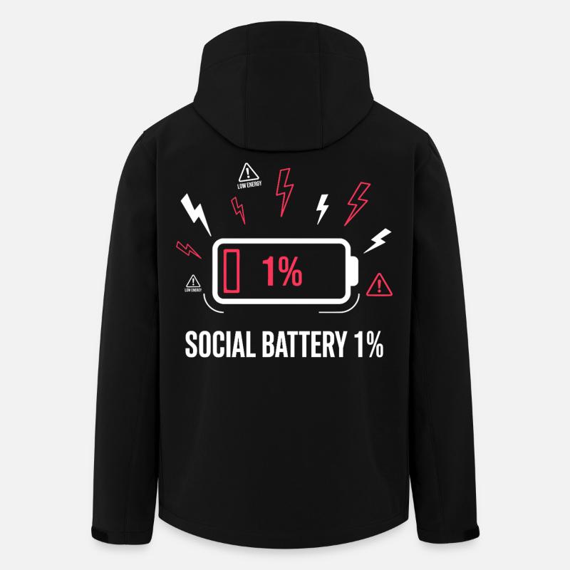 Social Battery 1% Akku - Recycelte Männer Softshell-Jacke von Stanley/Stella - Schwarz
