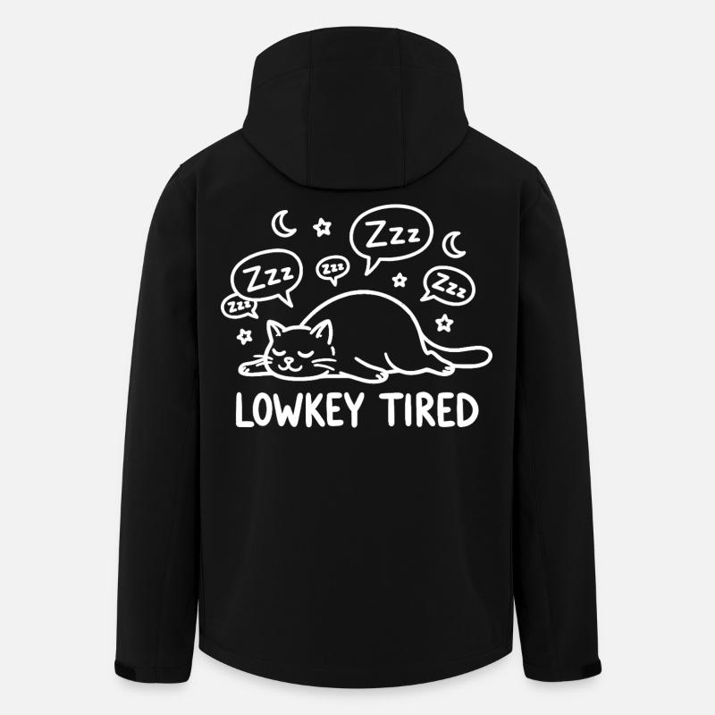 Lowkey Tired Schlafende Katze - Recycelte Männer Softshell-Jacke von Stanley/Stella - Schwarz