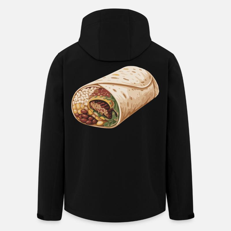 Burrito Wrap Illustration - Men’s Recycled Softshell Jacket by Stanley/Stella - black