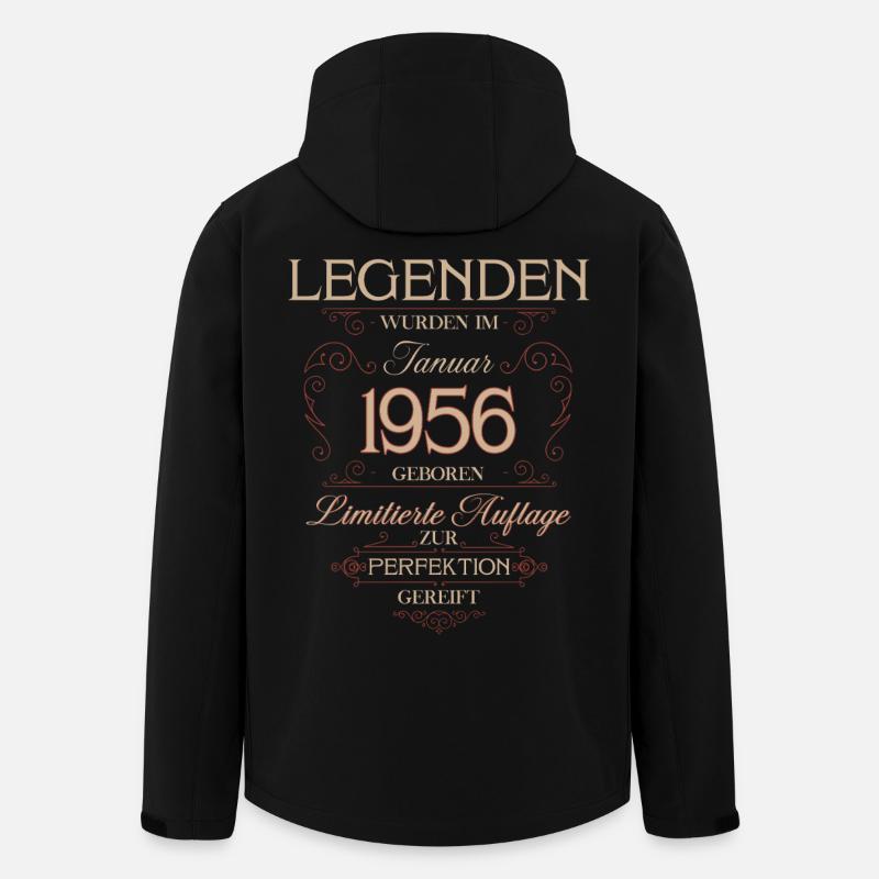 70th Birthday Legend January 1956 - Men’s Recycled Softshell Jacket by Stanley/Stella - black