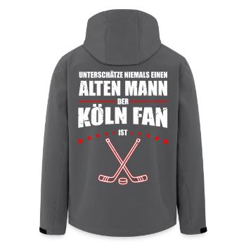 Alter Mann - Köln Eishockey Fan | Retro Vintage - Recycelte Männer Softshell-Jacke von Stanley/Stella - Schwarz - Hinten - AI Model Male 185 light (185cm)