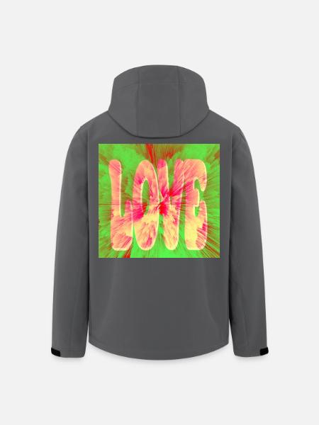 Love Neon Tie Dye - Men’s Recycled Softshell Jacket by Stanley/Stella - black