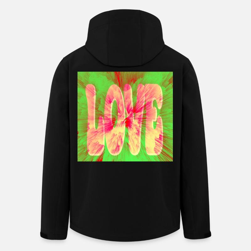 Love Neon Tie Dye - Recycelte Männer Softshell-Jacke von Stanley/Stella - Schwarz