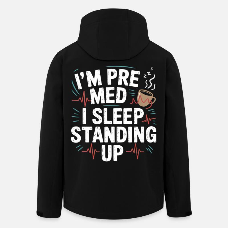 I am Premed: Sleeping Standing - Men’s Recycled Softshell Jacket by Stanley/Stella - black