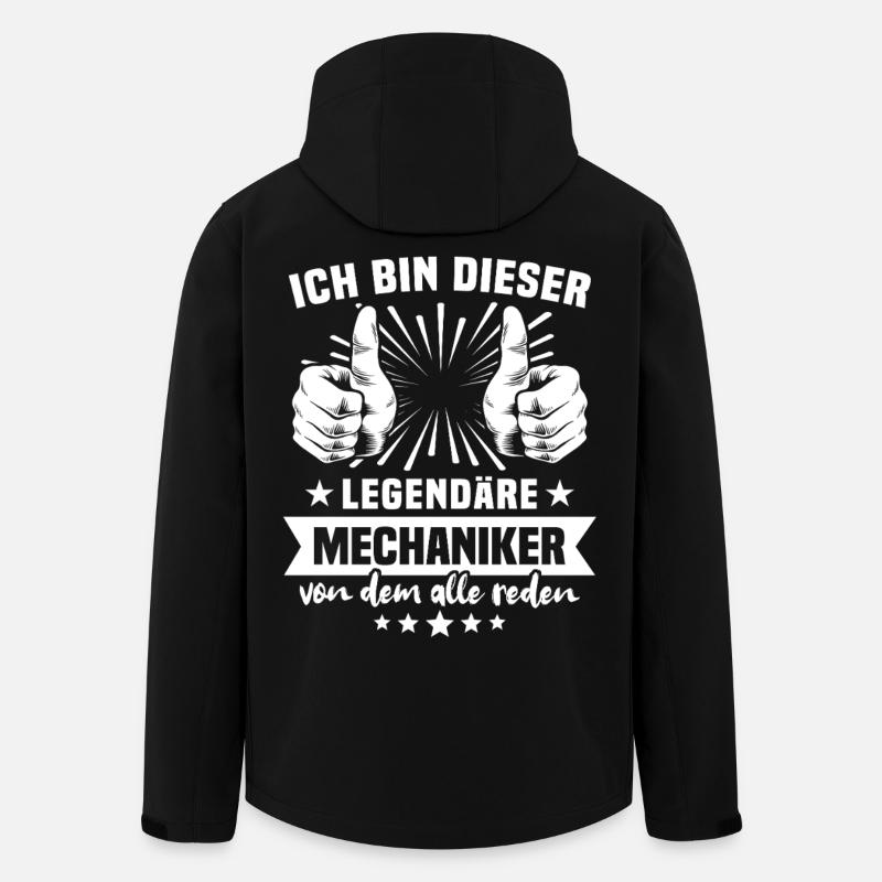 Légende du mécanicien - Veste softshell homme en polyester recyclé Stanley/Stella - noir