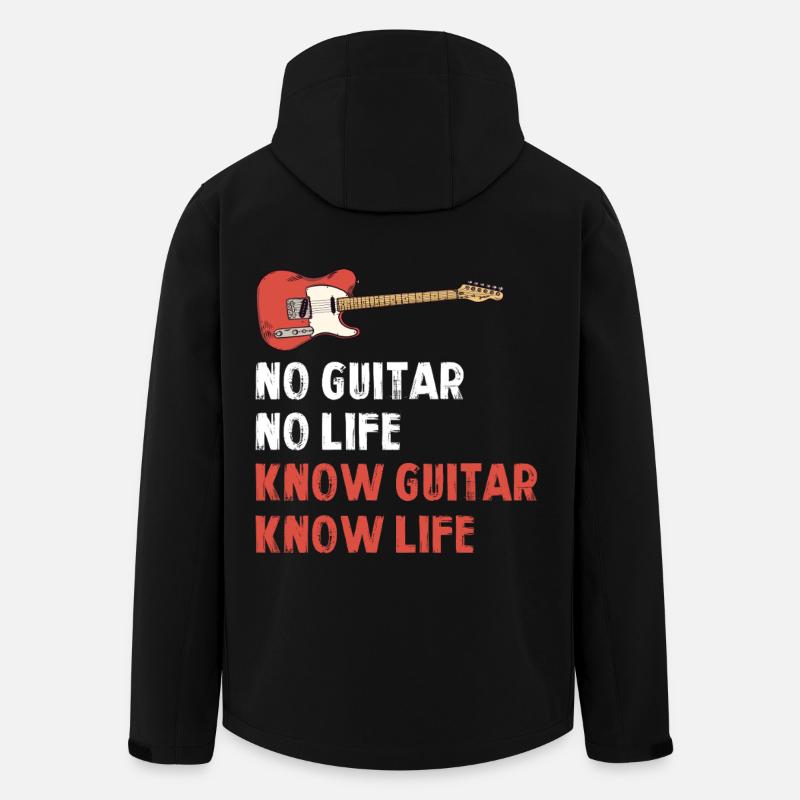 Guitar Is Life Saying Graphic - Men’s Recycled Softshell Jacket by Stanley/Stella - black