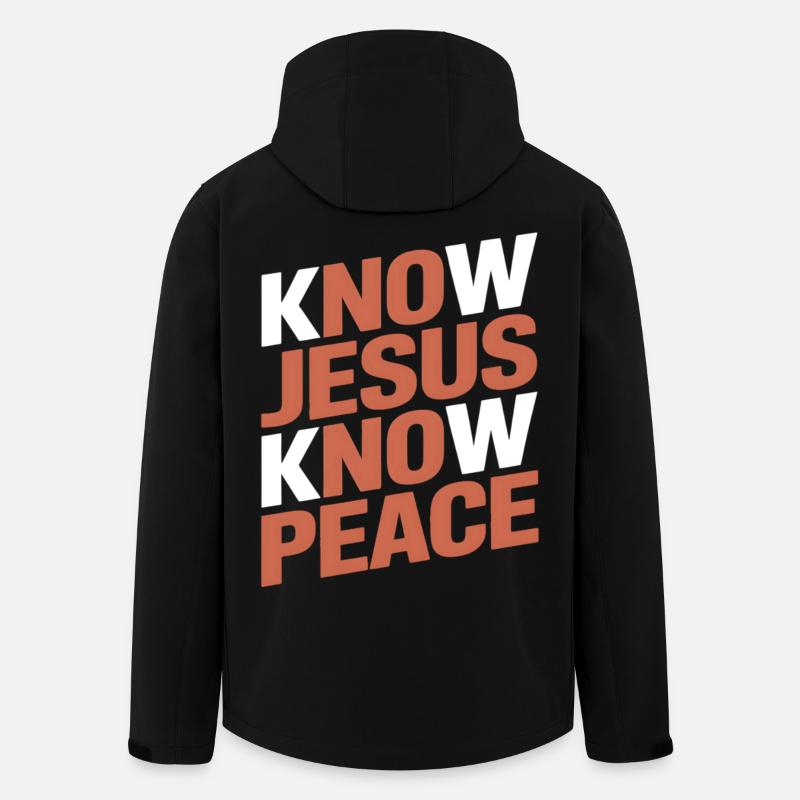 Know Jesus Know Peace - Men’s Recycled Softshell Jacket by Stanley/Stella - black