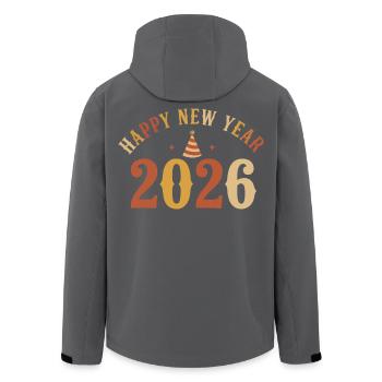Feiert die schöne Silvesterparty 2026 - Recycelte Männer Softshell-Jacke von Stanley/Stella - Schwarz - Hinten - AI Model Male 185 light (185cm)